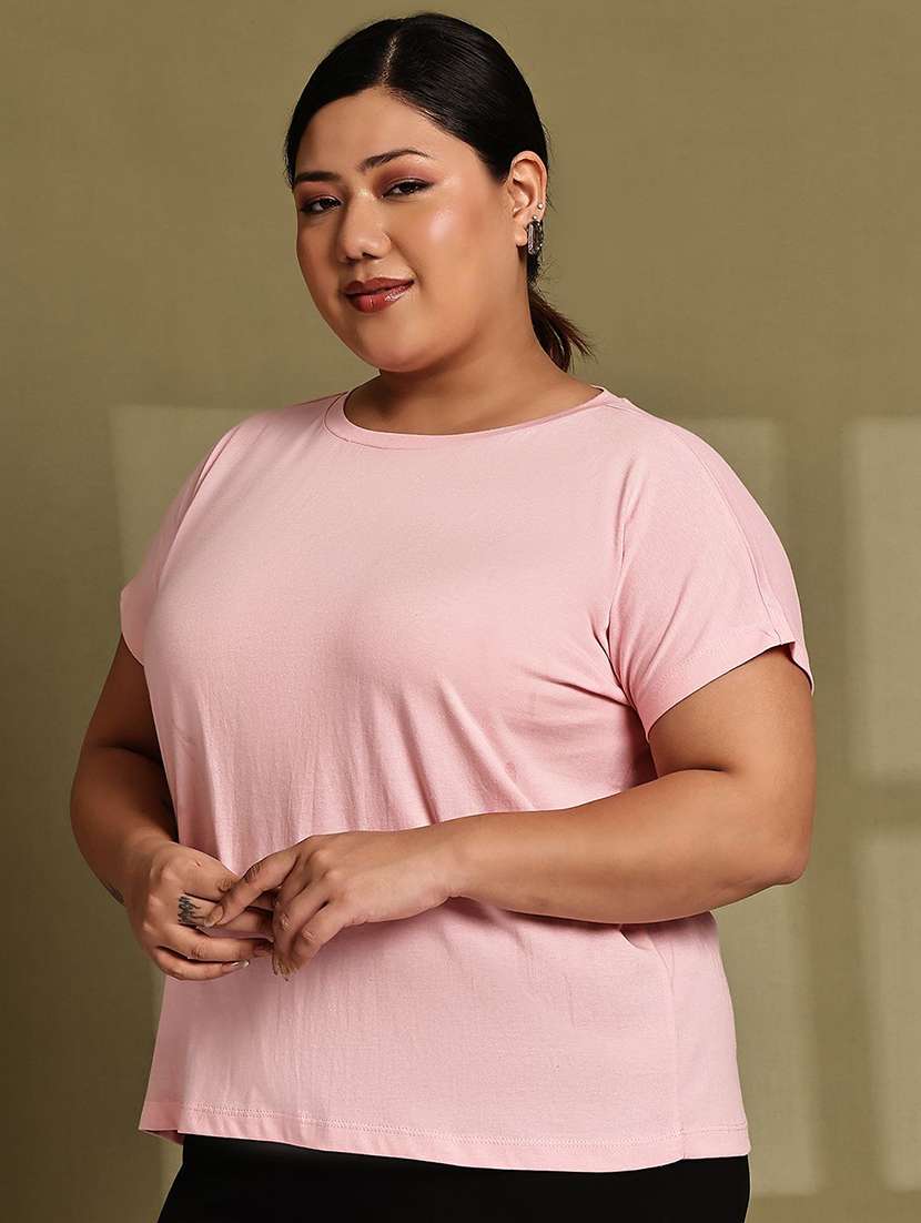 women solid short sleeve t-shirt - 22465117 -  Standard Image - 2