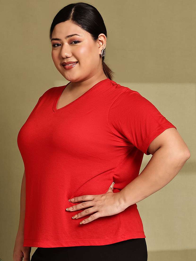 women solid short sleeve t-shirt - 22465118 -  Standard Image - 2