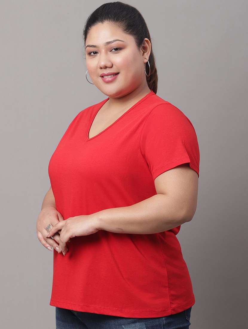 women solid short sleeve t-shirt - 22465122 -  Standard Image - 2