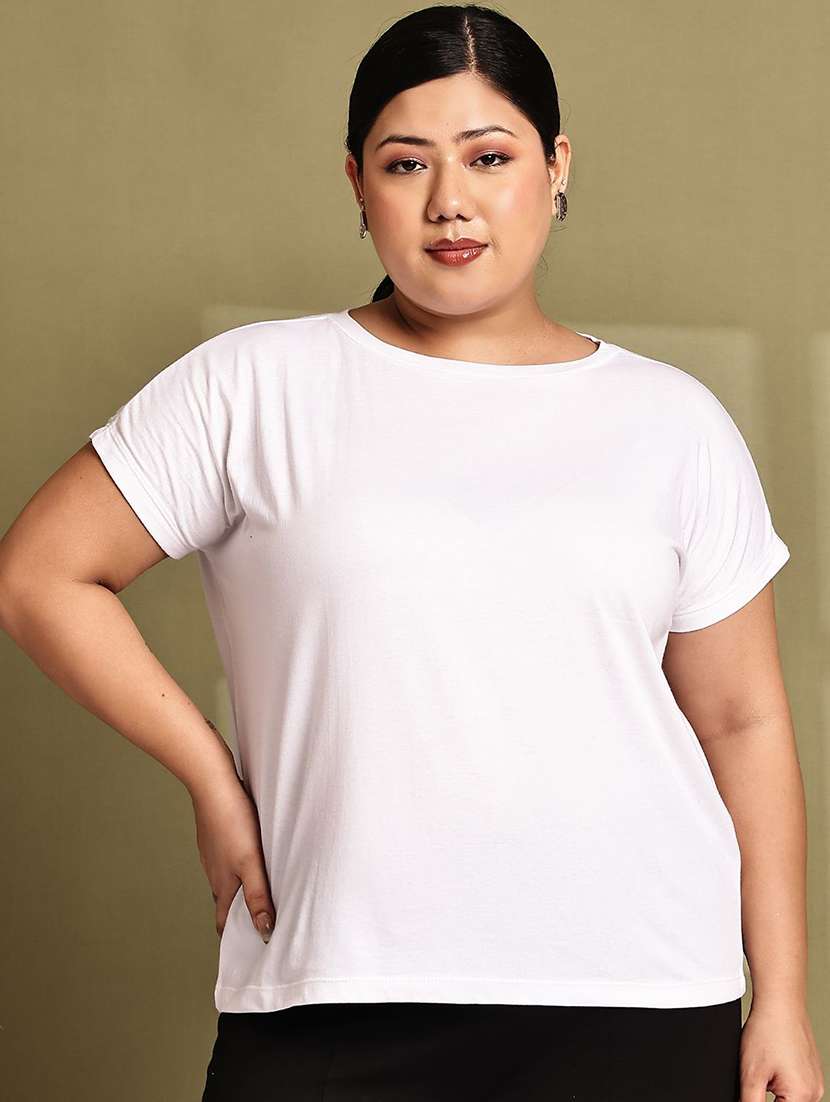 women solid short sleeve t-shirt