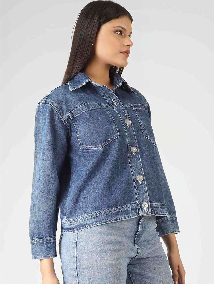 women blue denim denim jacket - 22465159 -  Standard Image - 2