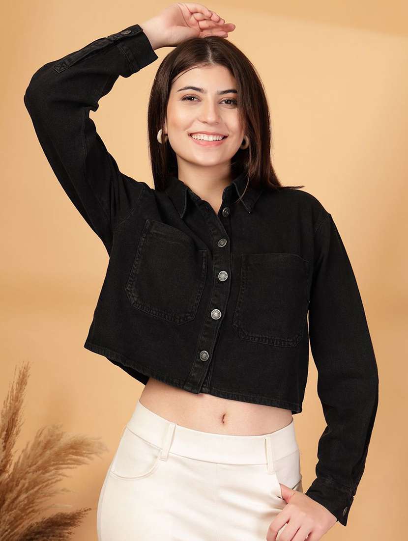 women black denim jacket - 22465163 -  Standard Image - 2