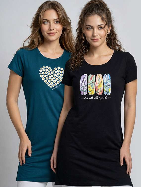 women pack of 2 short sleeve loungewear t-shirt