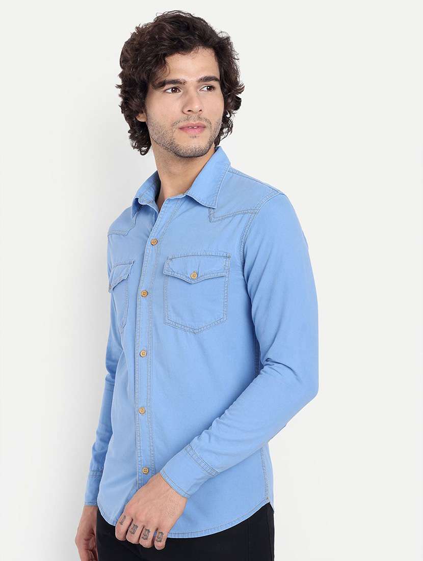 men solid long sleeve regular fit casual shirt - 22465911 -  Standard Image - 2