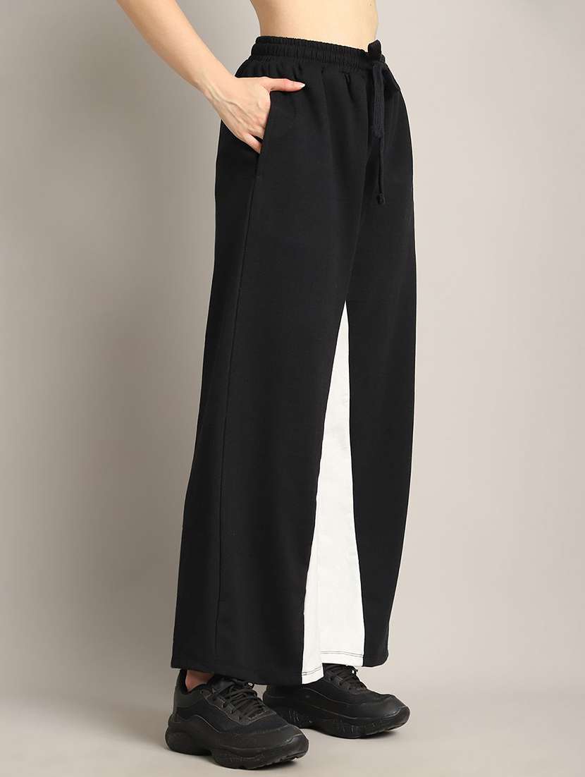 Women Black Cotton Track Pant - 22466148 -  Standard Image - 2