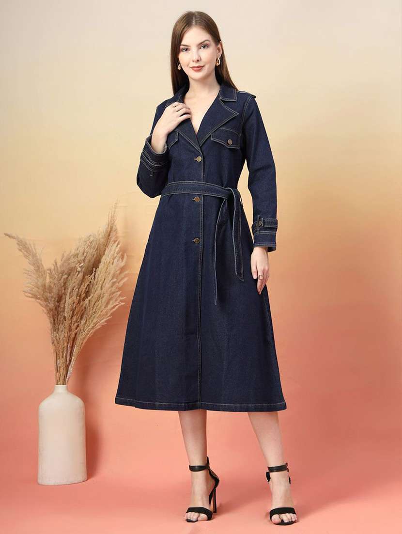 navy blue cotton shirt dress - 22466271 -  Standard Image - 2