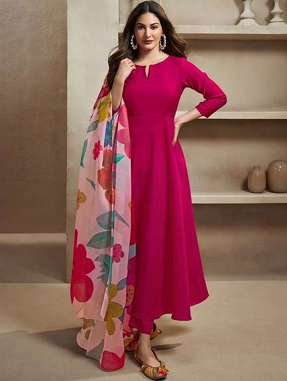 women pink kurta dupatta set - 22466310 -  Standard Image - 2