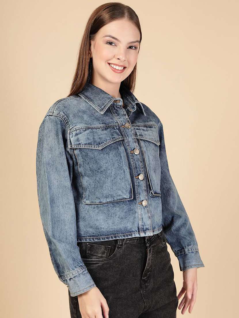 women blue denim denim jacket - 22466369 -  Standard Image - 2