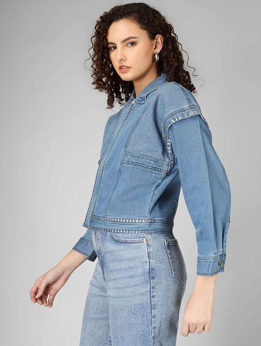 women blue denim denim jacket - 22466370 -  Standard Image - 2
