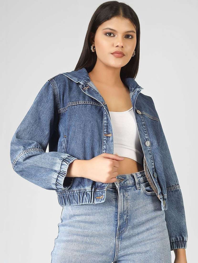 women blue denim denim jacket - 22466374 -  Standard Image - 2