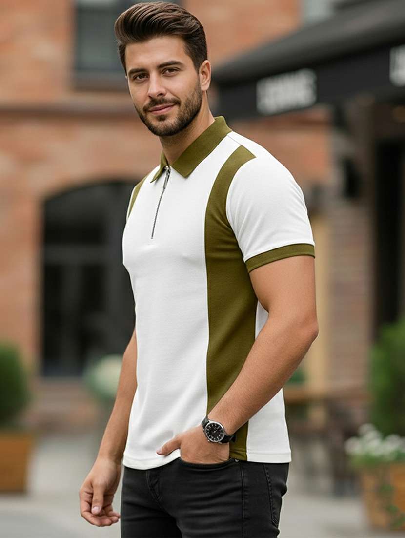 men color block short sleeve regular fit polo t-shirt - 22466573 -  Standard Image - 2