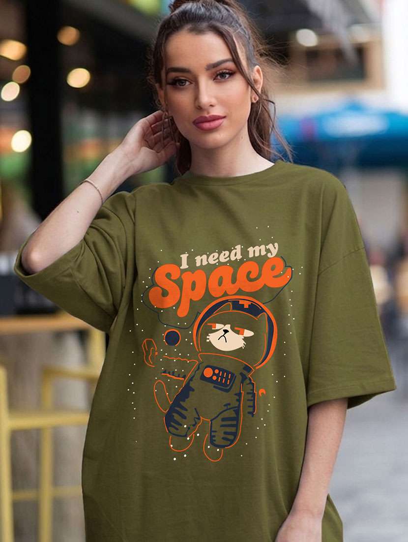 women printed short sleeve oversized t-shirt - 22466692 -  Standard Image - 2