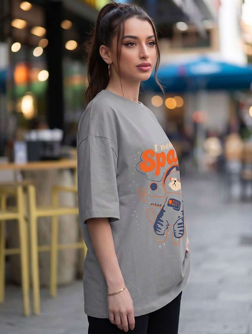 women printed short sleeve oversized t-shirt - 22466693 -  Standard Image - 2