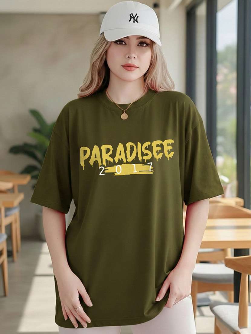 women typographic short sleeve oversized t-shirt - 22466709 -  Standard Image - 2