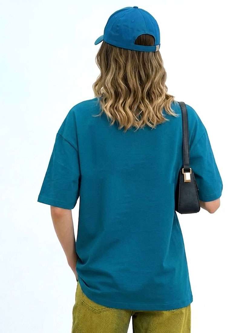 women typographic short sleeve oversized t-shirt - 22466779 -  Standard Image - 2