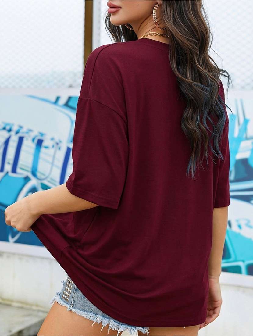 women printed short sleeve oversized t-shirt - 22466851 -  Standard Image - 2