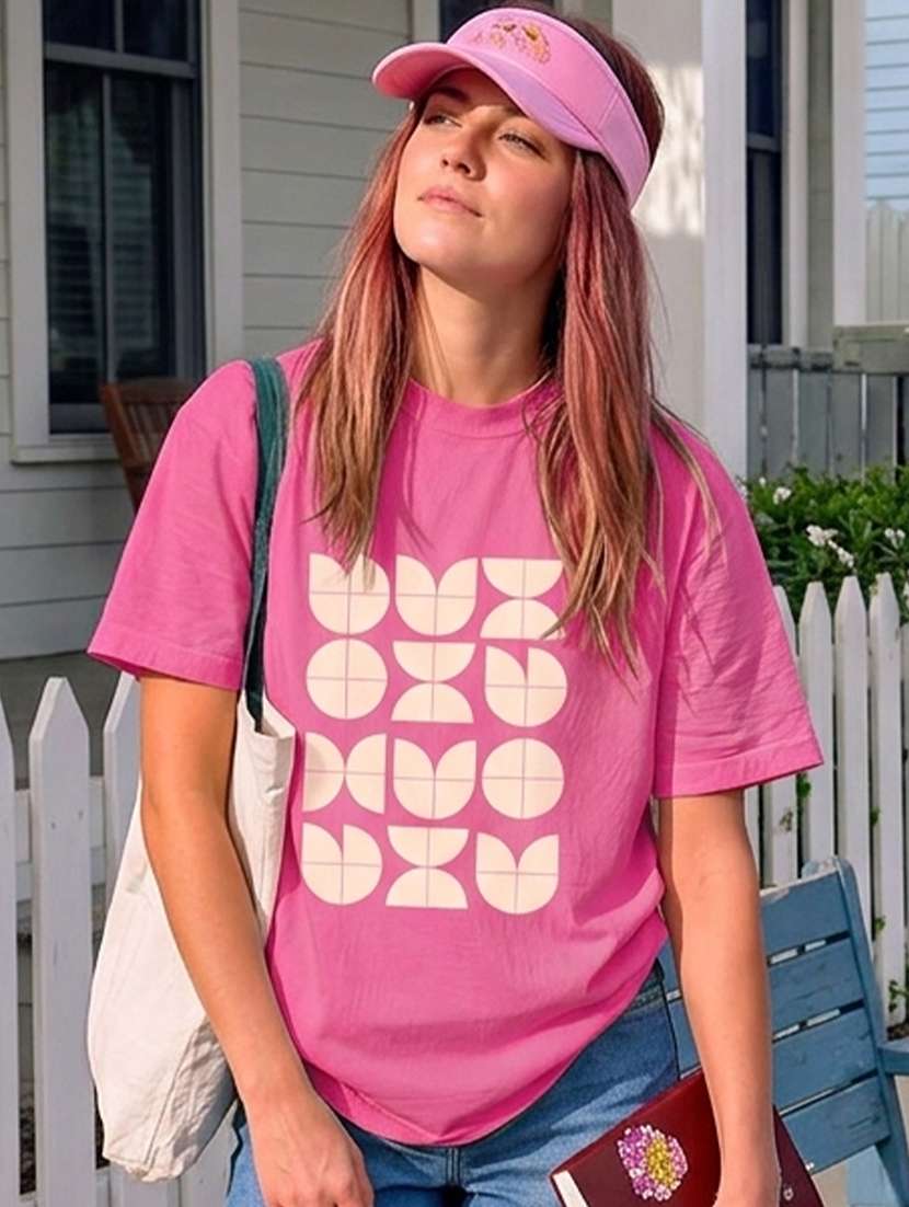 women printed short sleeve oversized t-shirt