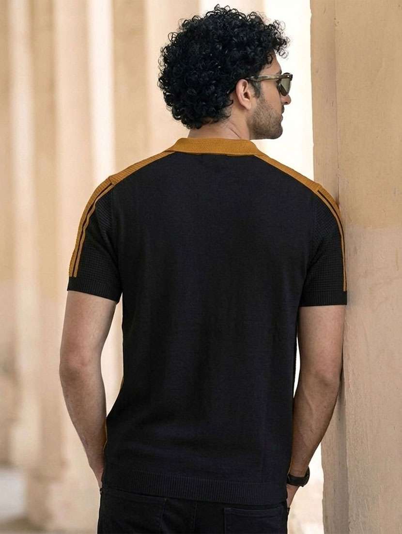men color block short sleeve regular fit polo t-shirt - 22467030 -  Standard Image - 2