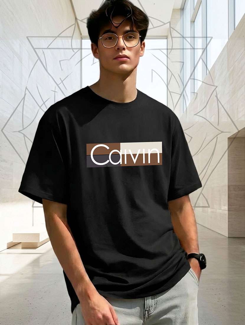 men typographic short sleeve oversized t-shirt