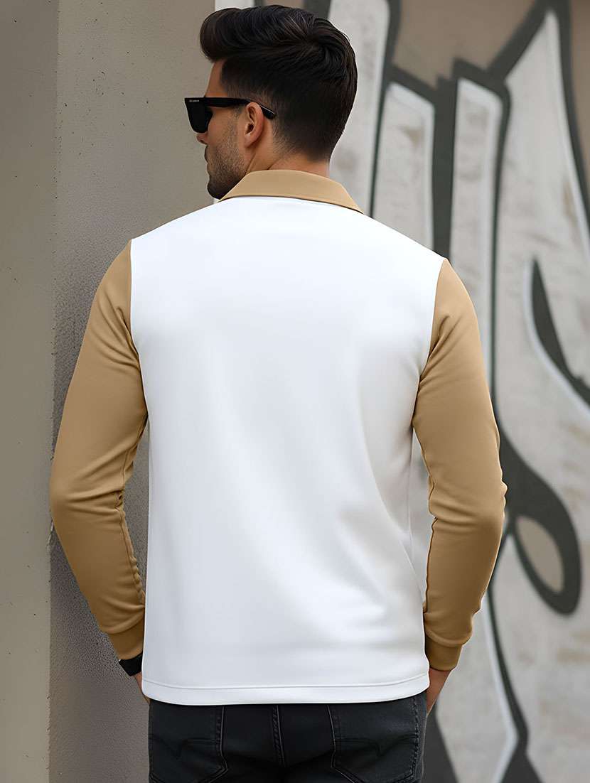 men color block long sleeve regular fit polo t-shirt - 22467142 -  Standard Image - 2