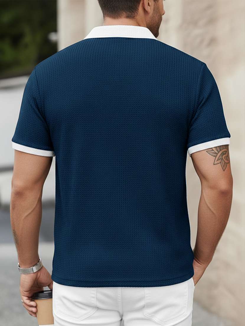 men self design short sleeve regular fit polo t-shirt - 22467262 -  Standard Image - 2