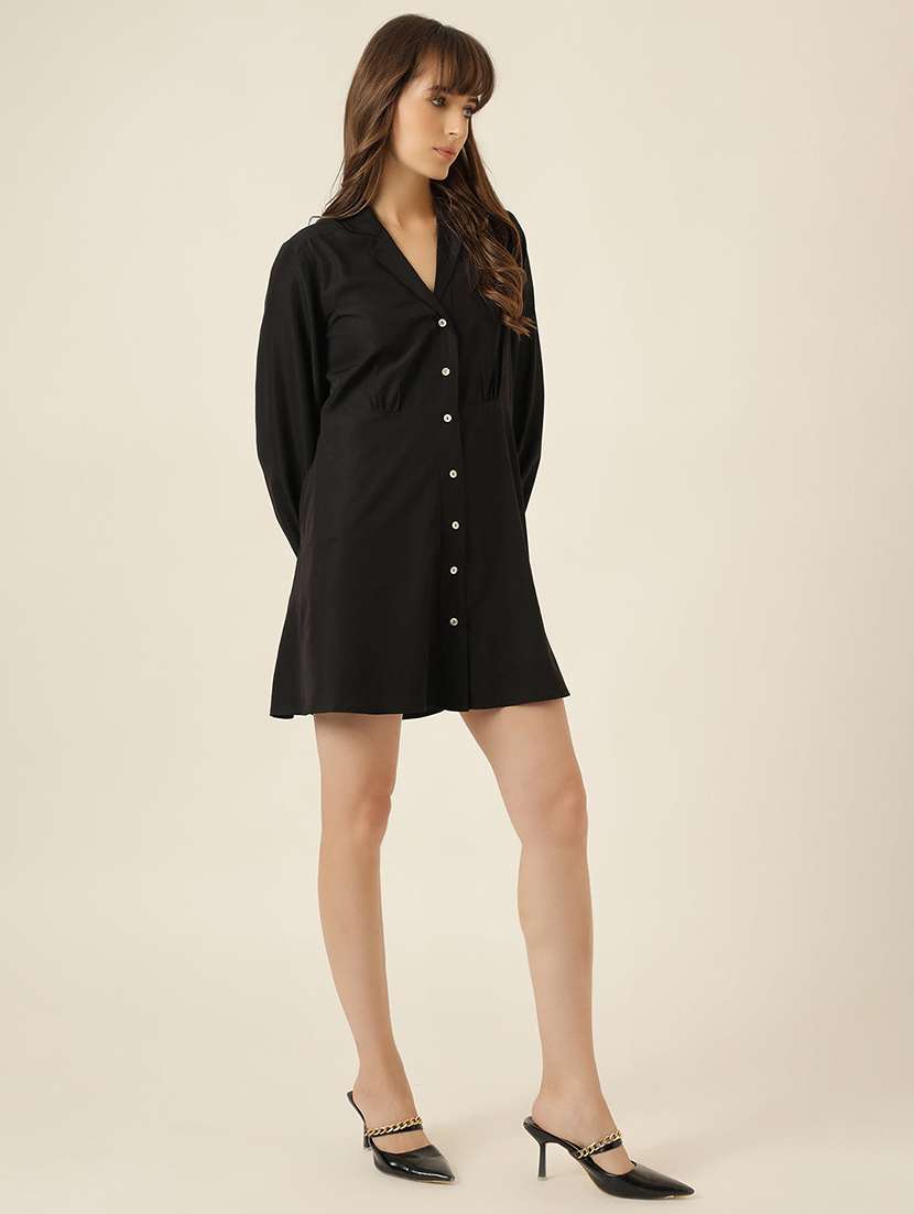 women solid long sleeve a-line dress - 22467479 -  Standard Image - 2