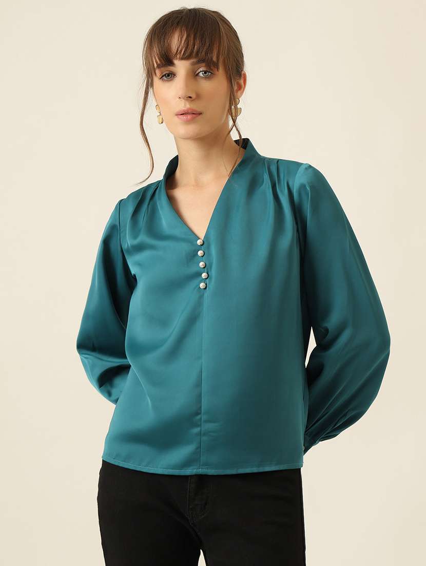 women solid long sleeve top  - 22467493 -  Standard Image - 2