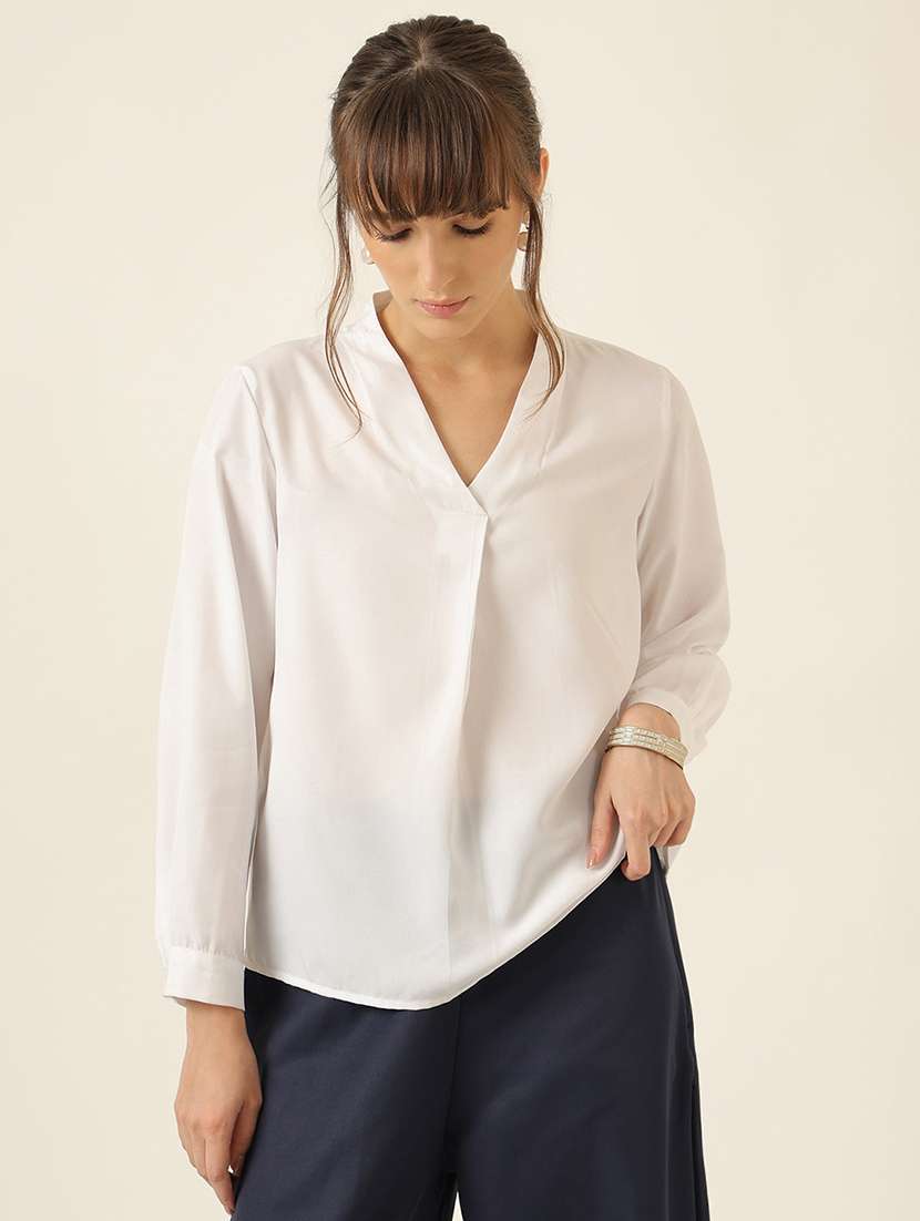 women solid long sleeve top  - 22467499 -  Standard Image - 2