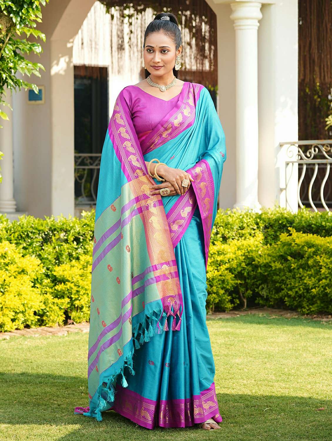 women self designed saree with attached blouse with blouse - 22467543 -  Standard Image - 2