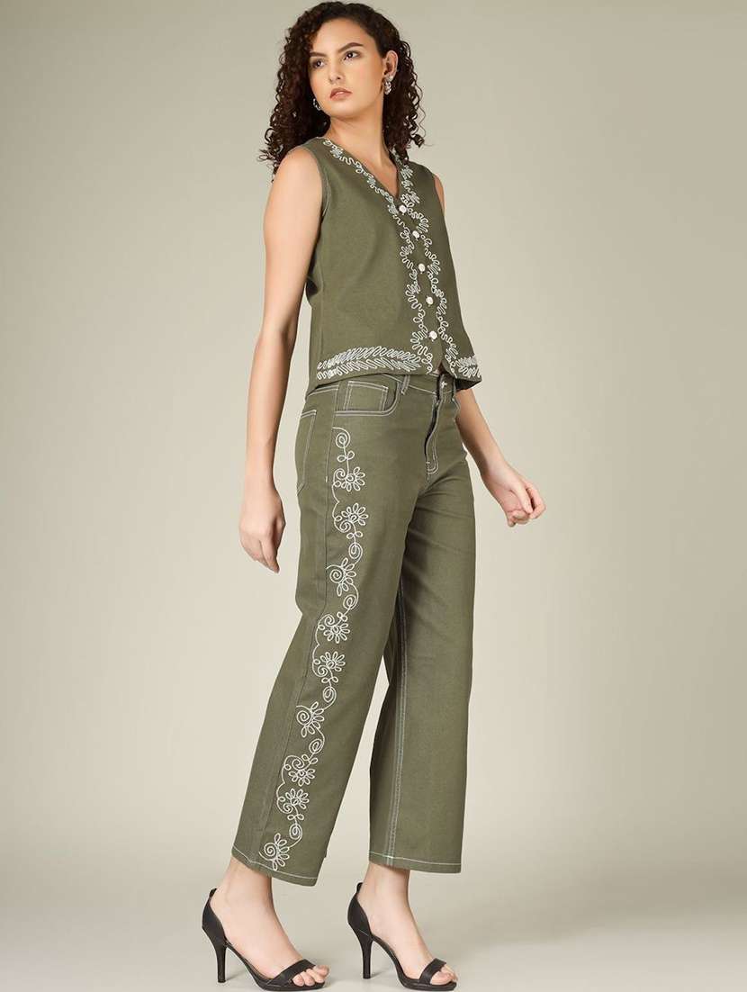 women floral cotton top and trouser set - 22467600 -  Standard Image - 2