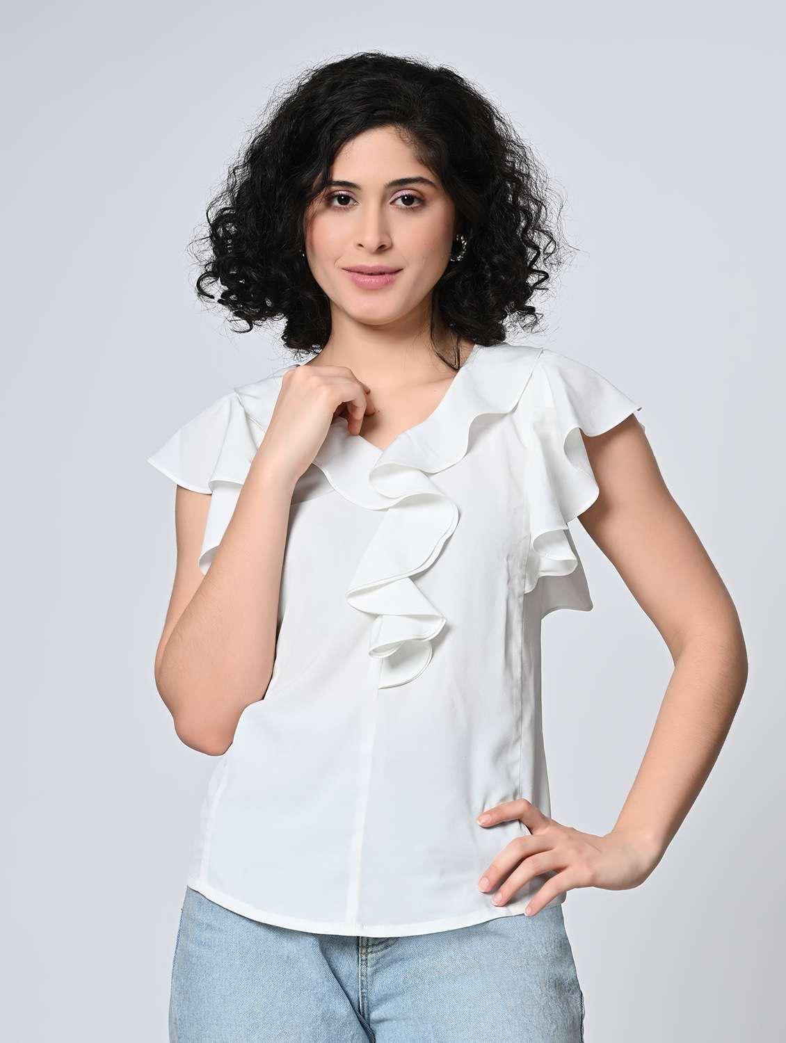 women solid short sleeve regular top
