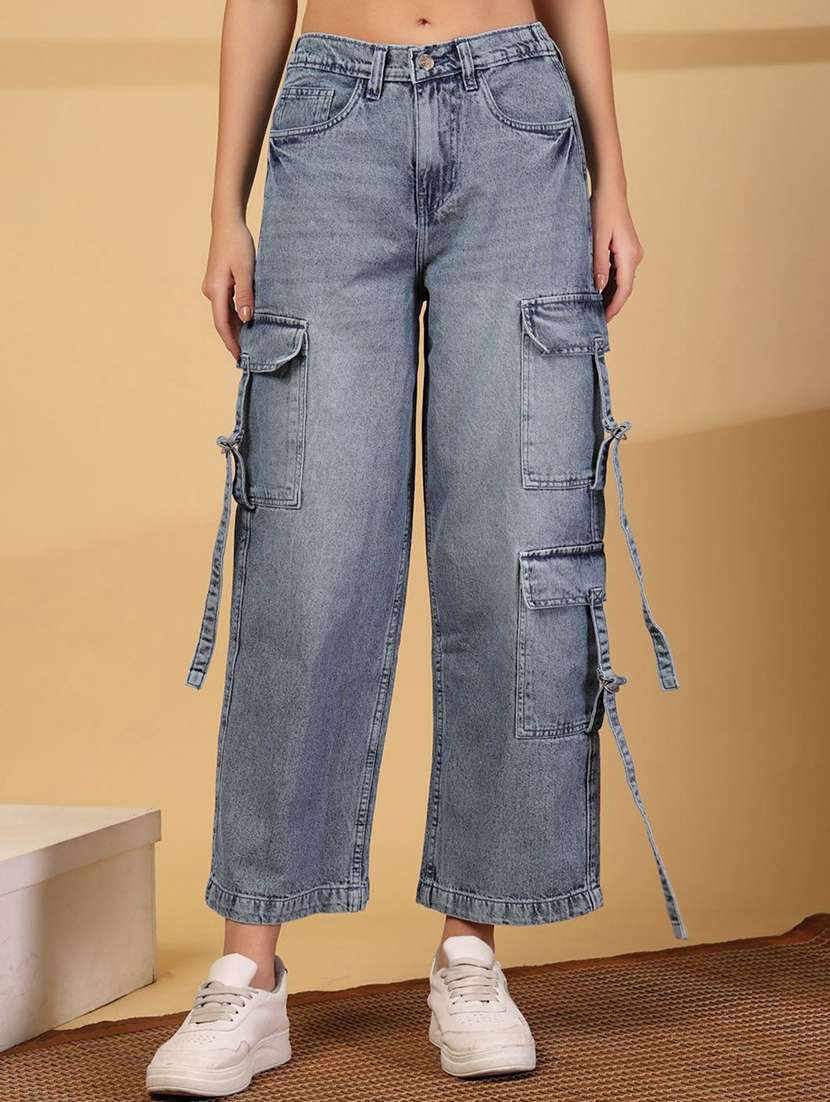 women blue cotton jean