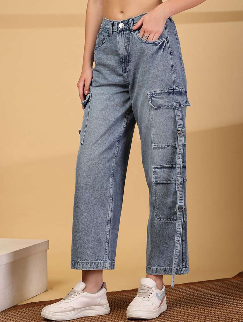 women blue cotton jean - 22467622 -  Standard Image - 2