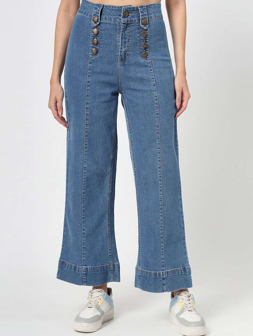 women blue cotton jean
