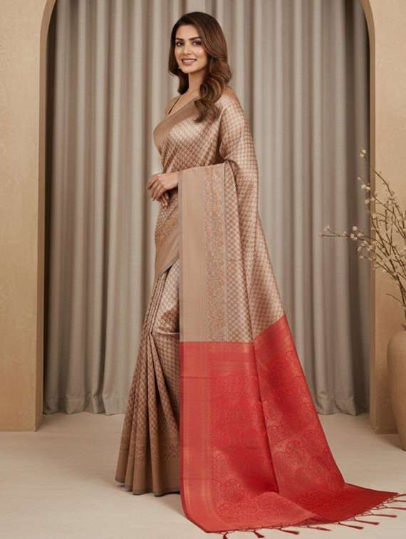 women self designed saree with attached blouse with blouse - 22467661 -  Standard Image - 2
