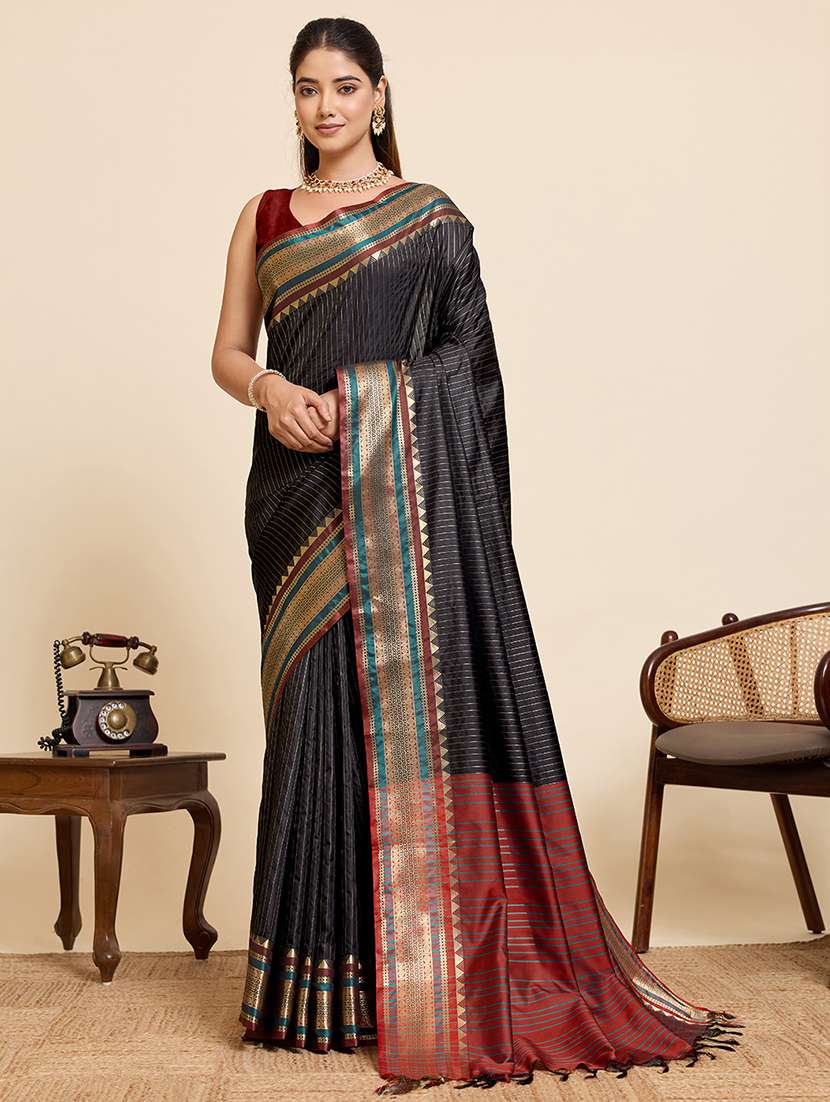 women black embellished saree with blouse