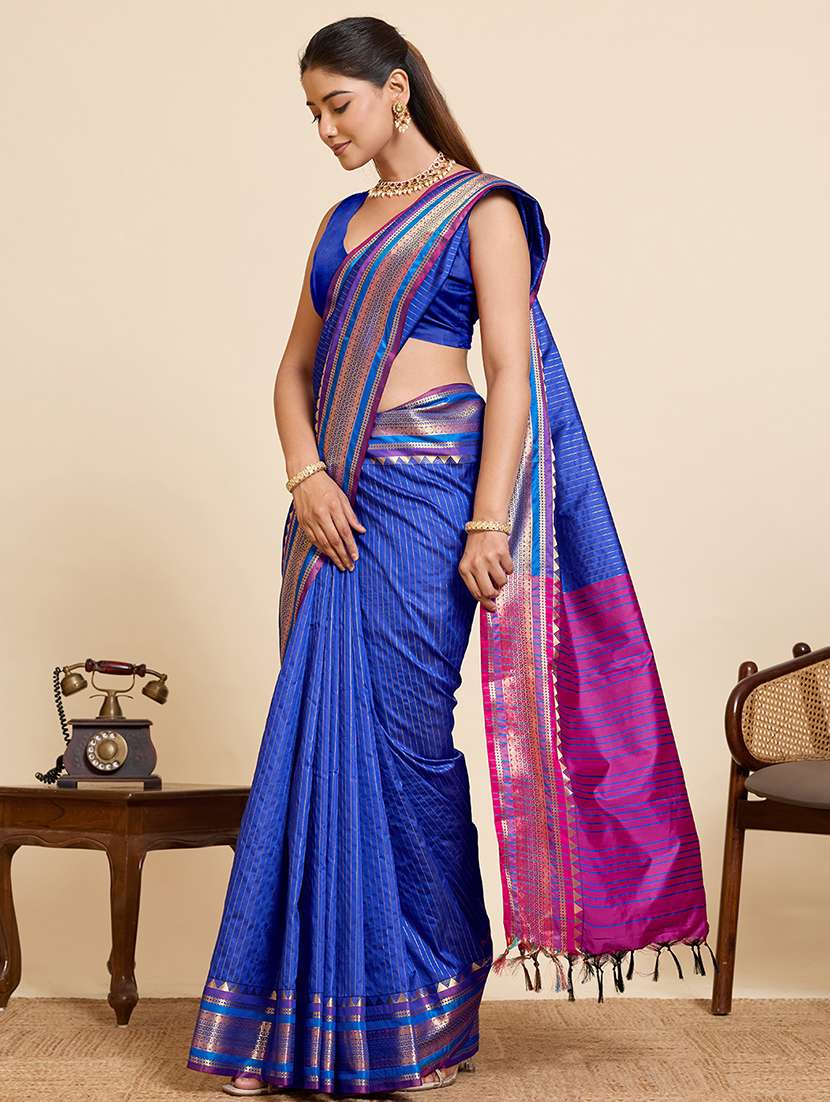 women printed saree with attached blouse with blouse - 22467674 -  Standard Image - 2