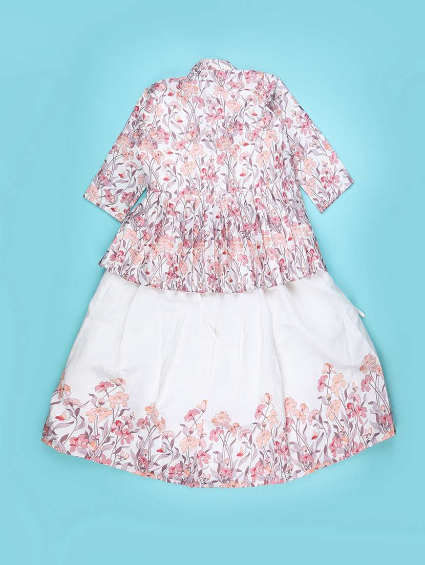 Girls Printed Three Quarter Sleeves Fit And Flare Frock - 22467772 -  Standard Image - 2