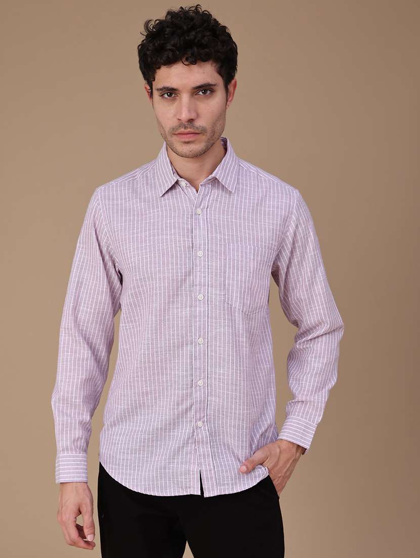 Men Striped Long Sleeve Regular Fit Casual Shirt - 22467790 -  Standard Image - 2