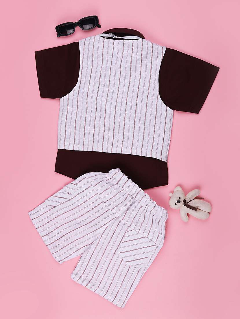 boys printed collared neck shirt and shorts set - 22467957 -  Standard Image - 2