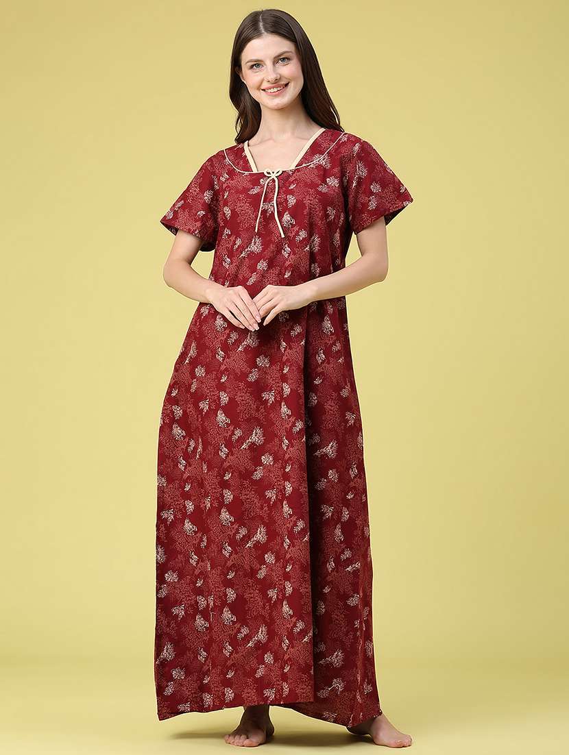 women printed square neck nighty - 22468029 -  Standard Image - 2