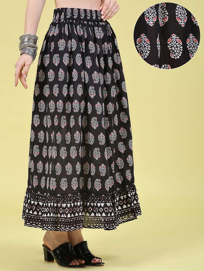 Women Printed High Rise Flared Skirt - 22468190 -  Standard Image - 2