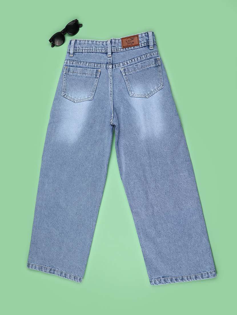 girls washed mid rise straight fit jeans - 22468438 -  Standard Image - 2