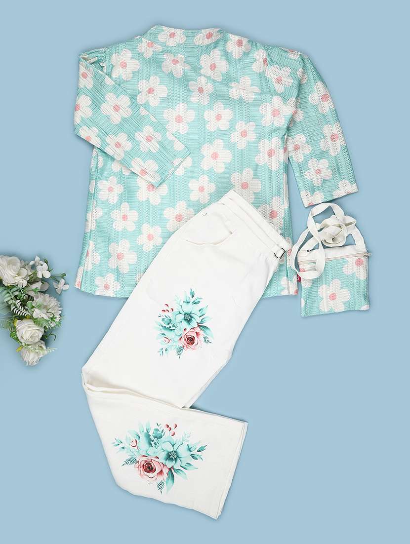 girls floral printed long sleeves top and trouser set - 22468590 -  Standard Image - 2