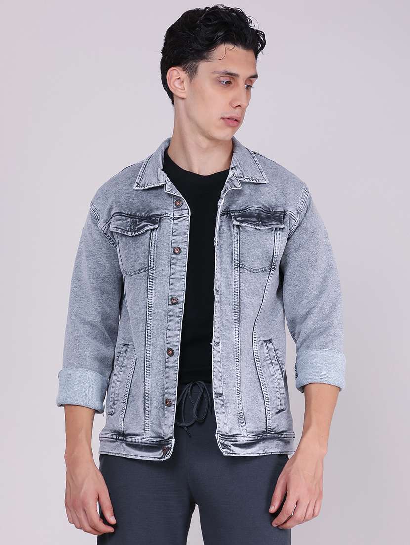 Men Washed Long Sleeve Denim Jacket - 22468739 -  Standard Image - 2