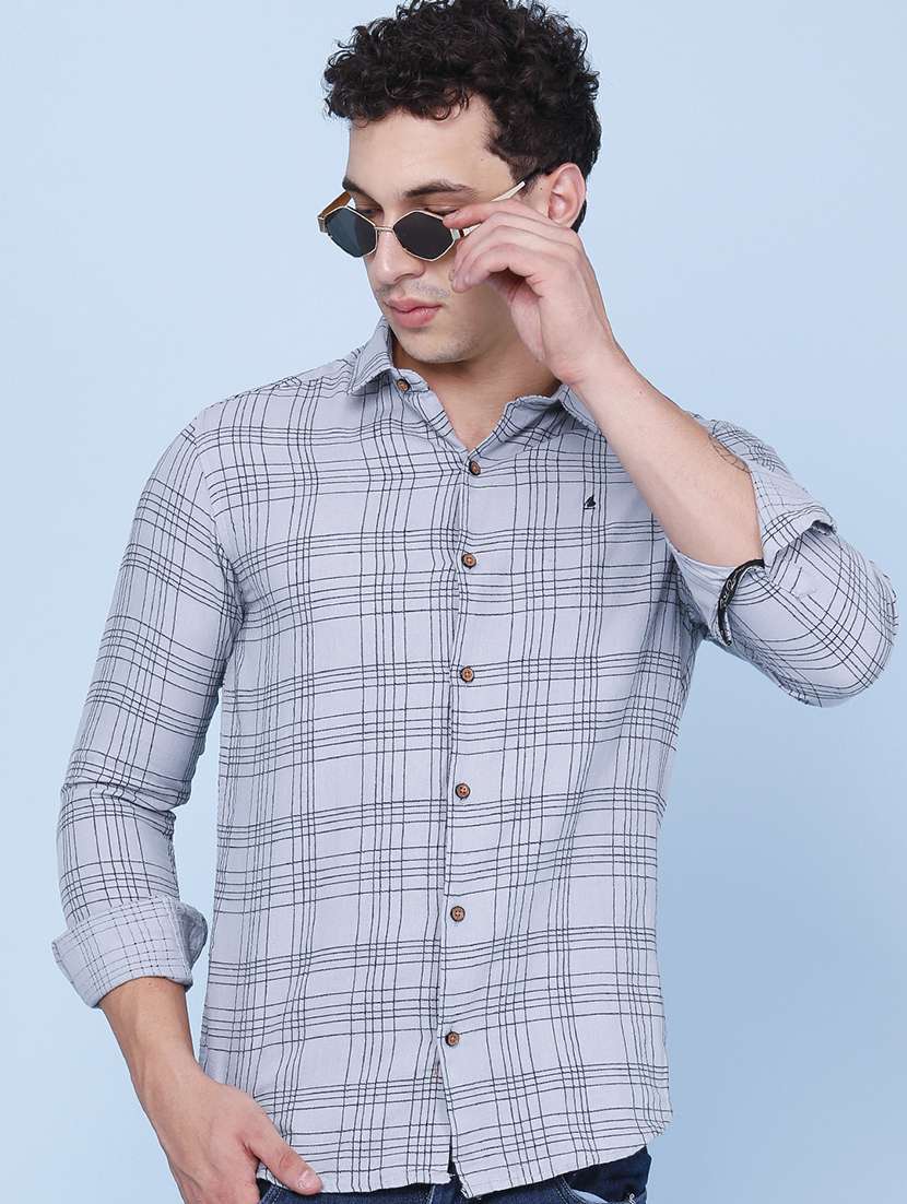 men printed collared regular shirt