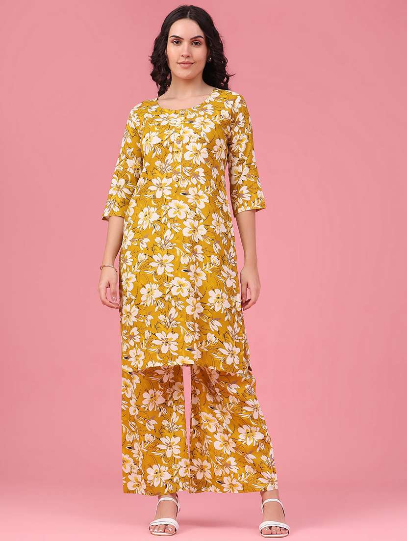 Women Printed Three Quarter Sleeve Ethnic Co-ord Set - 22468951 -  Standard Image - 2