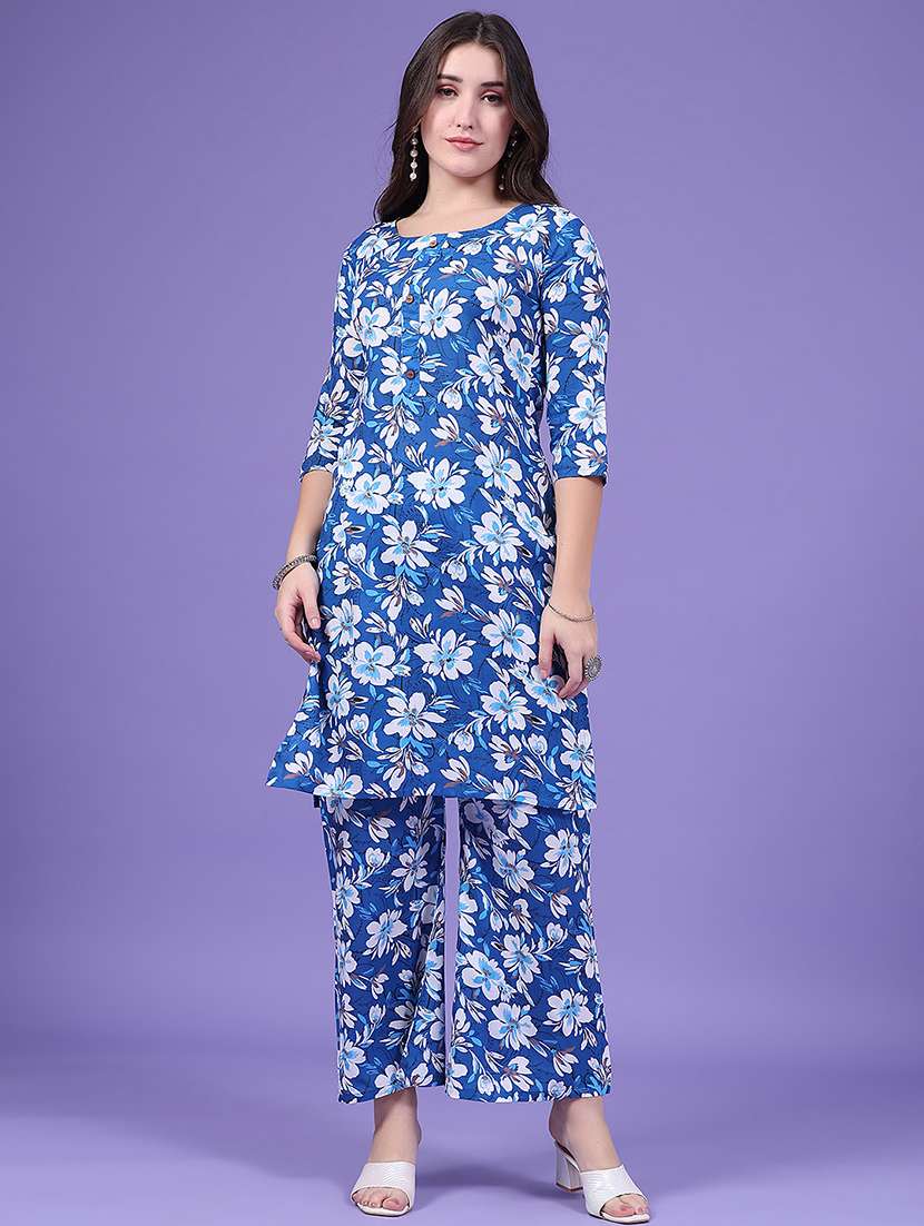 Women Printed Three Quarter Sleeve Ethnic Co-ord Set - 22468952 -  Standard Image - 2