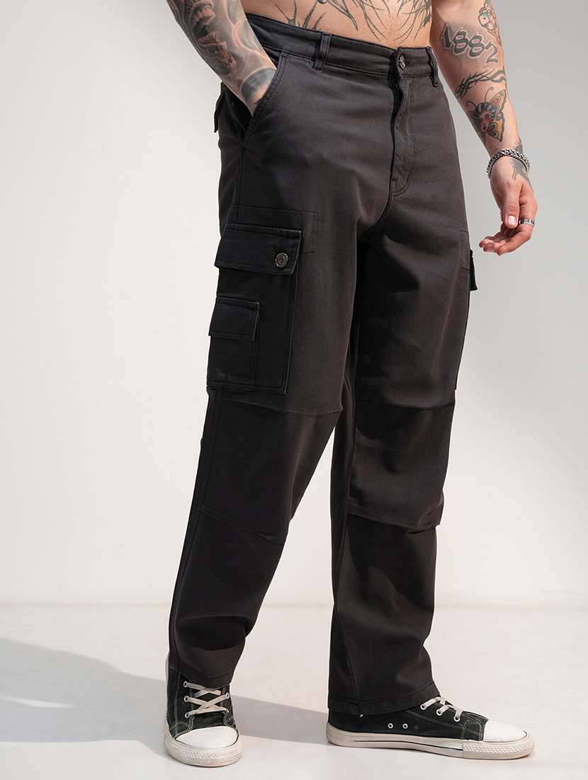 men grey cotton cargo - 22469132 -  Standard Image - 2