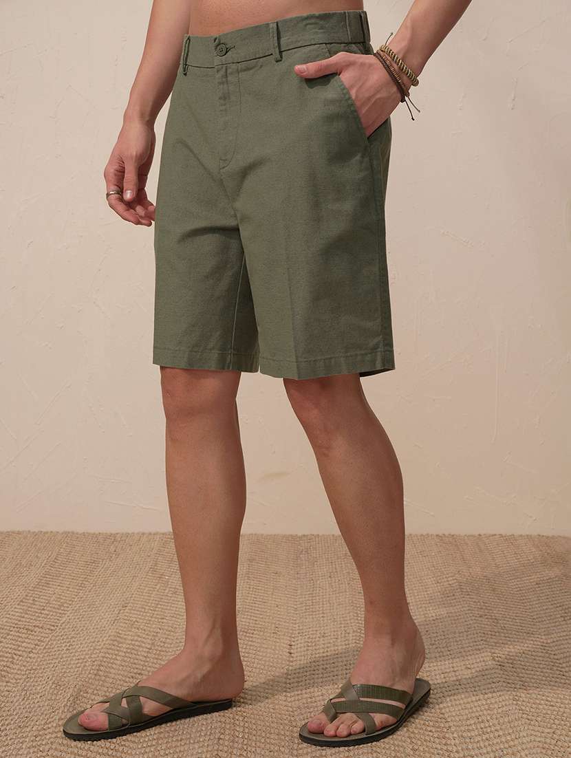 men solid mid rise shorts - 22469168 -  Standard Image - 2